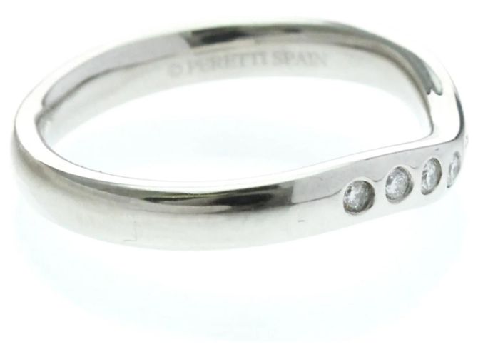 Tiffany & Co Anello Curvo Tiffany con Diamanti Argento - vista 4