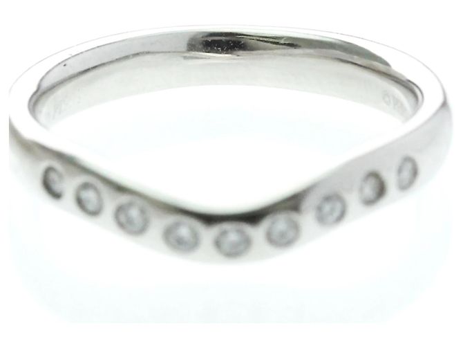 Tiffany & Co Anello Curvo Tiffany con Diamanti Argento - vista 5
