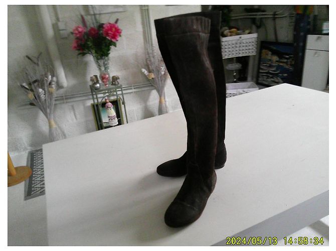 Autre Marque Stivali Overknee Manufacture d'Essai Marroni Camoscio - vista 3