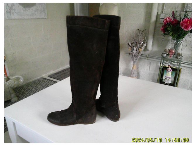 Autre Marque Stivali Overknee Manufacture d'Essai Marroni Camoscio - vista 4