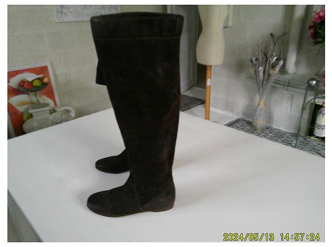 Autre Marque Stivali Overknee Manufacture d'Essai Marroni Camoscio - vista 6