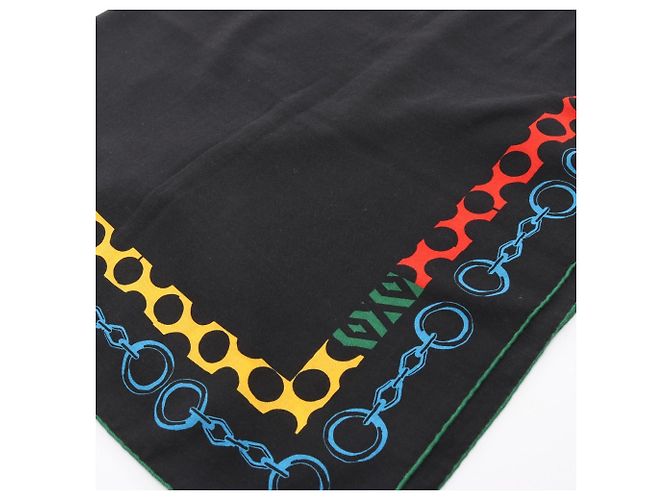 Sciarpa Hermès Carré Geant LISTA IN CATENE 140 Nero Multicolore - vista 2