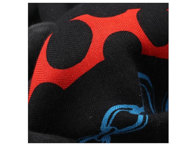 Sciarpa Hermès Carré Geant LISTA IN CATENE 140 Nero Multicolore - vista 6
