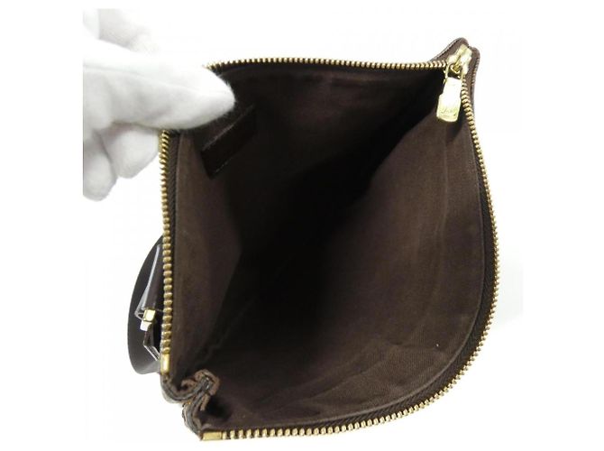 Borsa a Spalla Louis Vuitton Damier Pochette Bosphor N51111 Marrone - vista 8