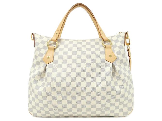 Borsa a Spalla Louis Vuitton Damier Azur Evora MM Bianco Blu - vista 2