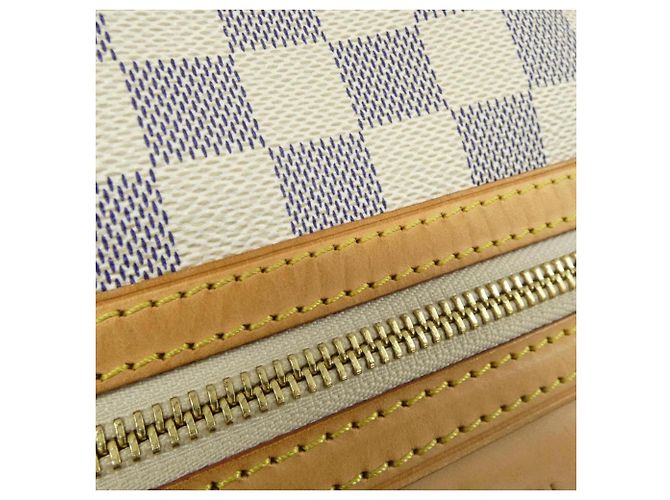 Borsa a Spalla Louis Vuitton Damier Azur Evora MM Bianco Blu - vista 5