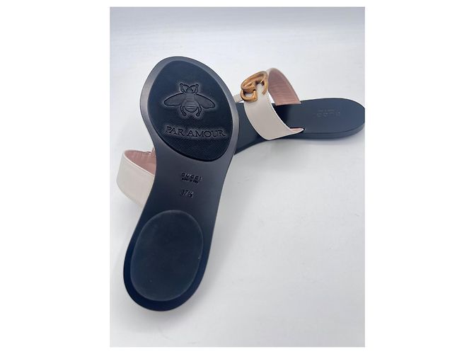 Sandali Gucci Marmont GG in pelle bianca Bianco - vista 8