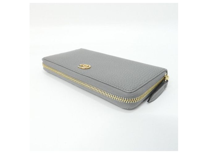 Gucci Bi-Fold Langbörse aus grauem Leder Braun - Ansicht 3