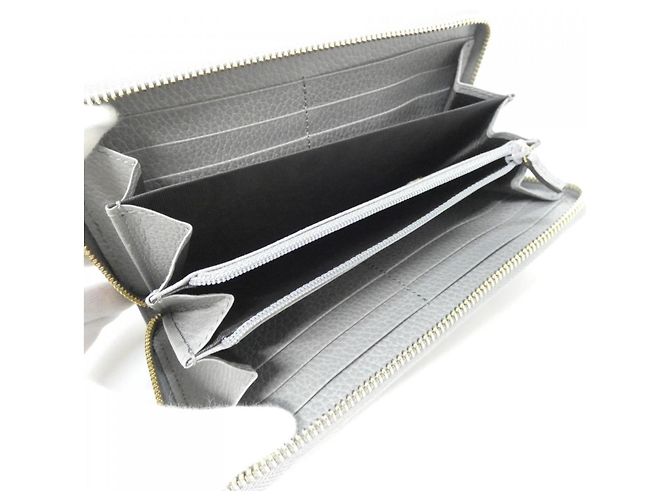 Gucci Bi-Fold Langbörse aus grauem Leder Braun - Ansicht 4