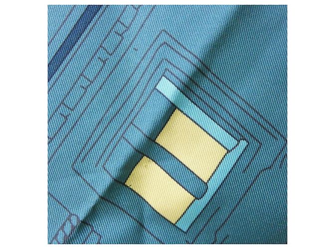 Hermès Hermès SPACE SHOPPING AU FAUBOURG Sciarpa Quadrata Blu Arancione - vista 4