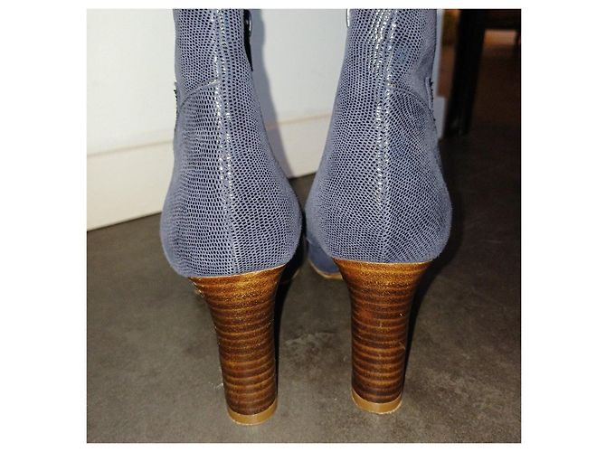 Patricia Blanchet Blaue Wildleder-Stiefeletten mit Glitzerdetails - Ansicht 3