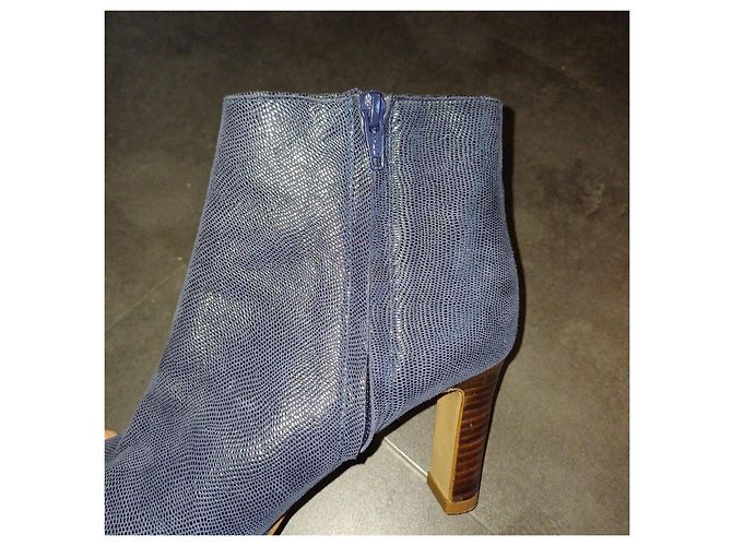 Patricia Blanchet Blaue Wildleder-Stiefeletten mit Glitzerdetails - Ansicht 7