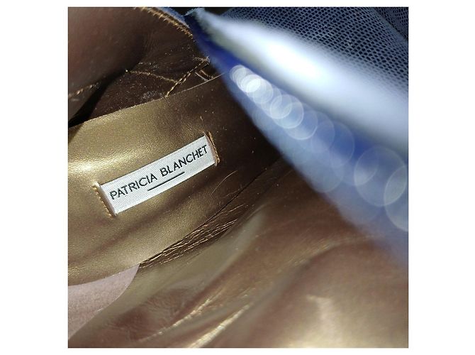 Patricia Blanchet Blaue Wildleder-Stiefeletten mit Glitzerdetails - Ansicht 9