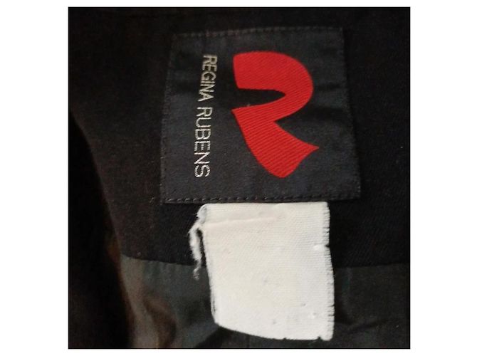 Blazer Regina Rubens de algodón negro con hombreras - vista 3