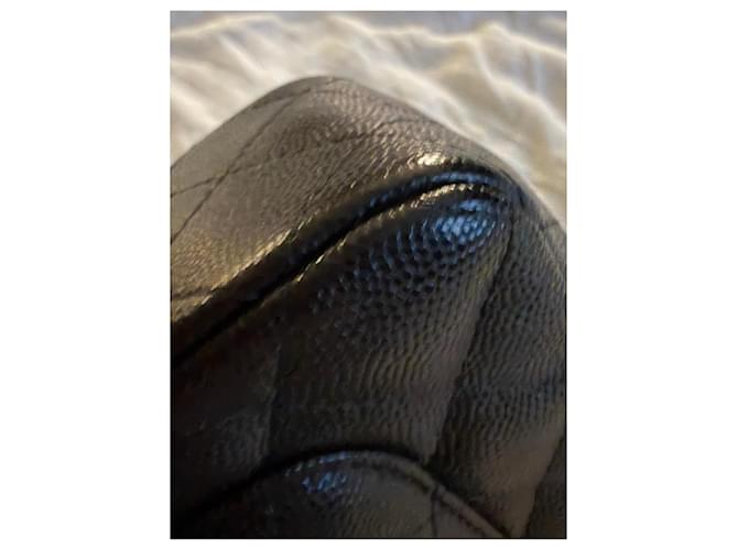 Timeless Peça muito rara. Bolsa Chanel Retangular com Aba em couro caviar preto - vista 11