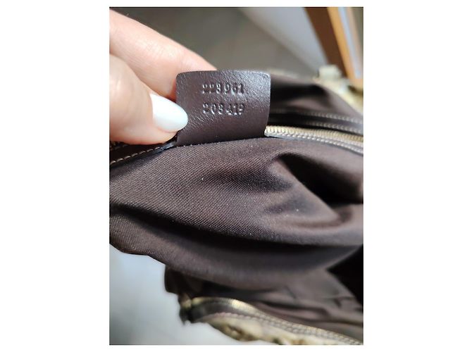 Borsa a mano Gucci in tela monogram beige e marrone - vista 12