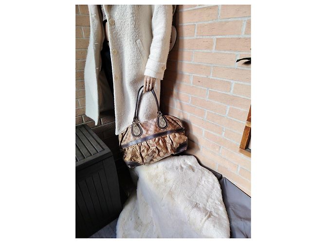 Borsa a mano Gucci in tela monogram beige e marrone - vista 6