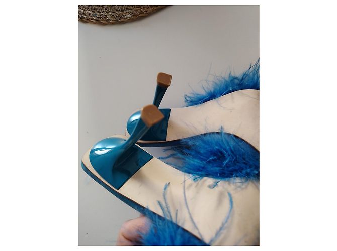 Sandali con tacco in piume blu Jeffrey Campbell - vista 11
