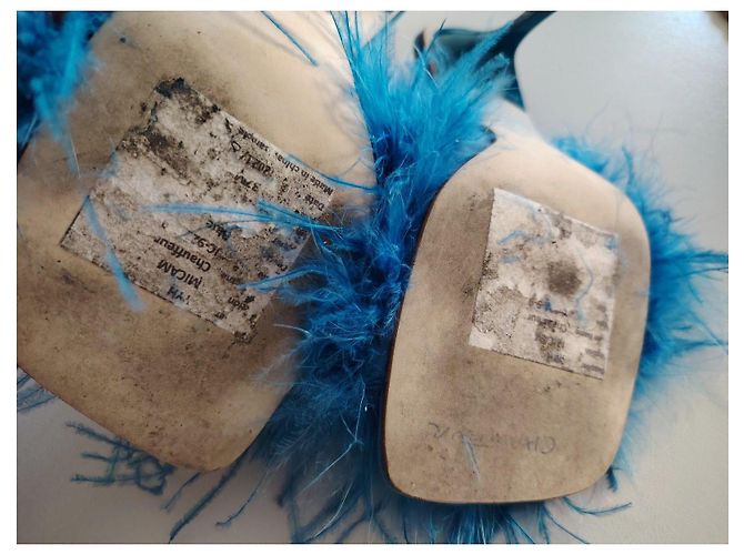 Sandali con tacco in piume blu Jeffrey Campbell - vista 12
