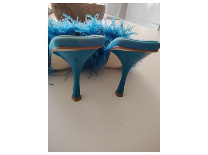 Sandali con tacco in piume blu Jeffrey Campbell - vista 9