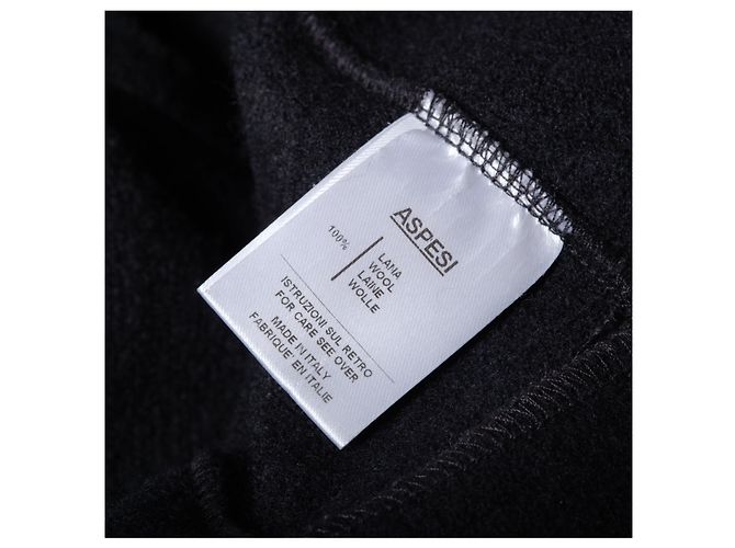 Set cappotto e vestito in lana nera Aspesi Nero - vista 9