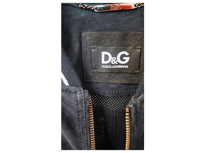 Bomber Dolce & Gabbana in camoscio (pelle di capra). Blu scuro - vista 11