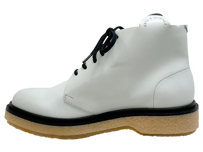 Autre Marque Stivaletti bianchi in pelle con lacci Arts & Science Bianco - vista 3