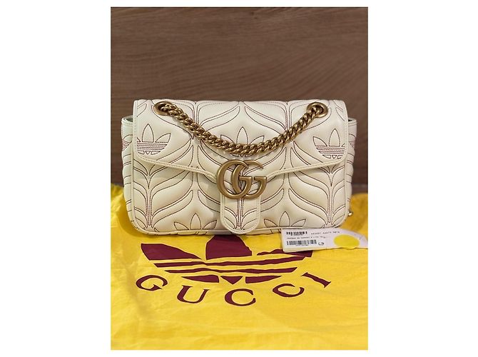 Borsa a mano Gucci x Adidas Marmont in pelle bianca - vista 2