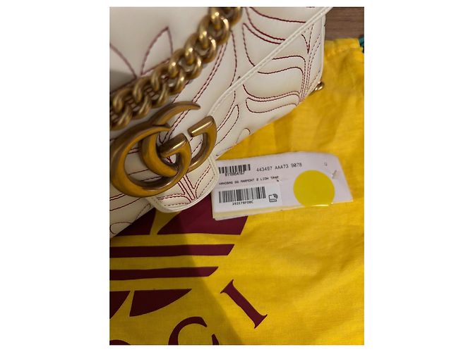 Borsa a mano Gucci x Adidas Marmont in pelle bianca - vista 4