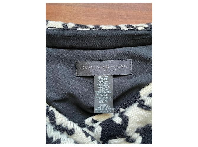 Donna Karan Black Label Houndstooth Wool and Cashmere Jacket White - view 3