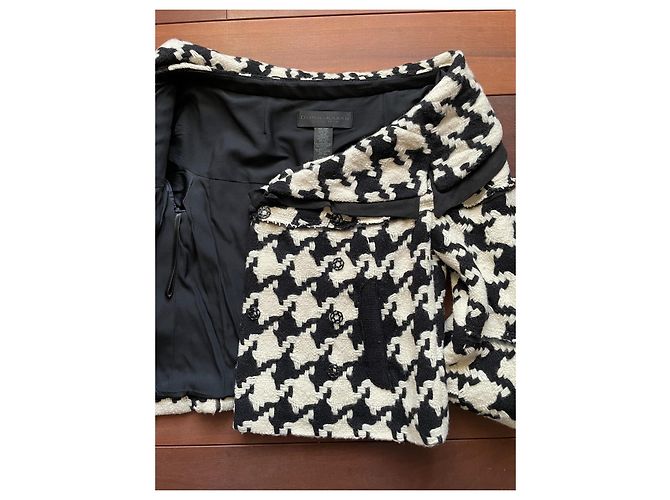 Donna Karan Black Label Houndstooth Wool and Cashmere Jacket White - view 7