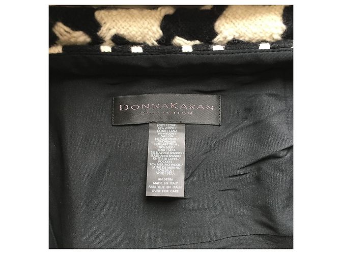 Donna Karan Black Label Houndstooth Wool and Cashmere Jacket White - view 9