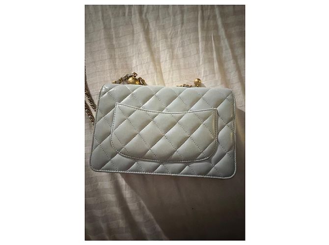 Wallet On Chain Portafoglio Chanel in Pelle Trapuntata Blu Chiaro - vista 11