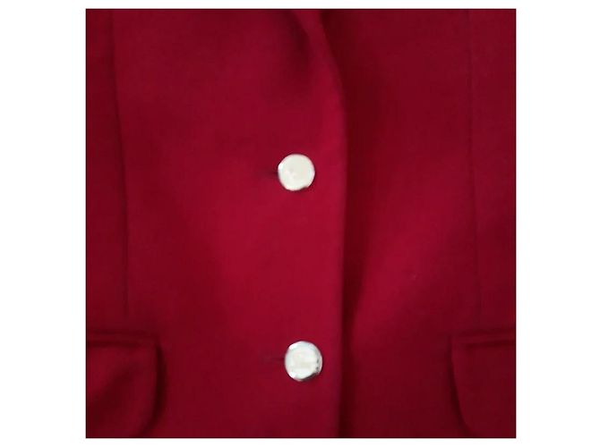 Burberry Woll und Kaschmir Jacke Dunkelrot Bordeaux - Ansicht 4