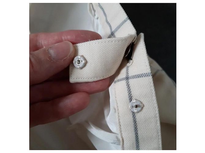 Falda Hanae Mori de lana con estampado de cuadros ecru Beige - vista 6