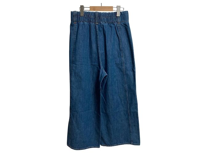 Autre Marque MACPHEE Weite Cropped-Hosen aus Bio-Baumwolle Blau Hellblau - Ansicht 2