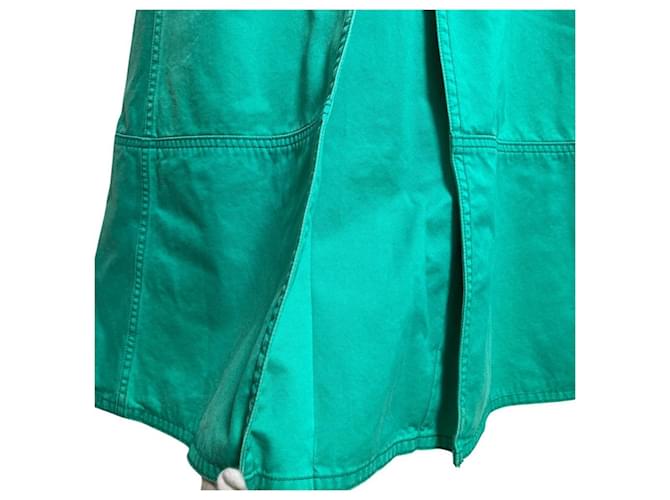 Autre Marque Falda larga de sarga de algodón Drawer Verde - vista 3
