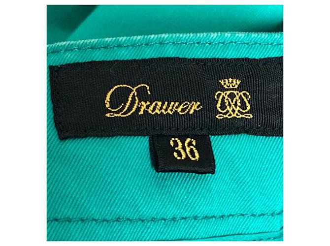 Autre Marque Falda larga de sarga de algodón Drawer Verde - vista 5