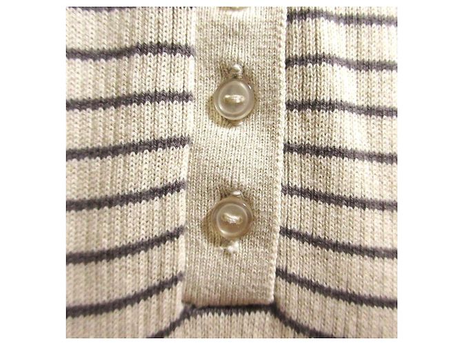 Autre Marque Mila Owen Rippenstrick Kurzarmoberteil Beige - Ansicht 3
