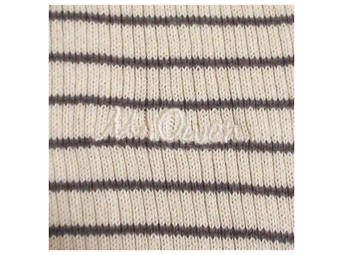 Autre Marque Mila Owen Rippenstrick Kurzarmoberteil Beige - Ansicht 4