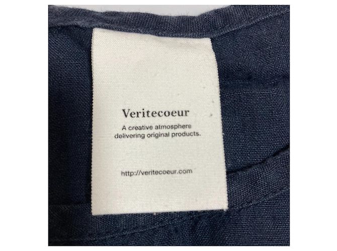 Autre Marque Top sin mangas de lino Veritecoeur Azul Azul marino - vista 5