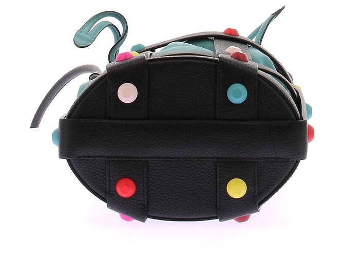 Salvatore Ferragamo Borsa a secchiello in pelle reversibile con pochette verde e arancione Multicolore - vista 10