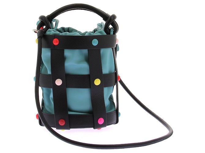 Salvatore Ferragamo Borsa a secchiello in pelle reversibile con pochette verde e arancione Multicolore - vista 2