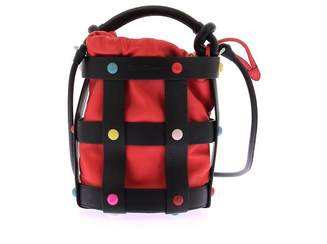 Salvatore Ferragamo Borsa a secchiello in pelle reversibile con pochette verde e arancione Multicolore - vista 3
