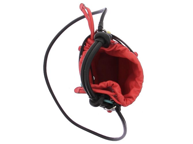 Salvatore Ferragamo Borsa a secchiello in pelle reversibile con pochette verde e arancione Multicolore - vista 7