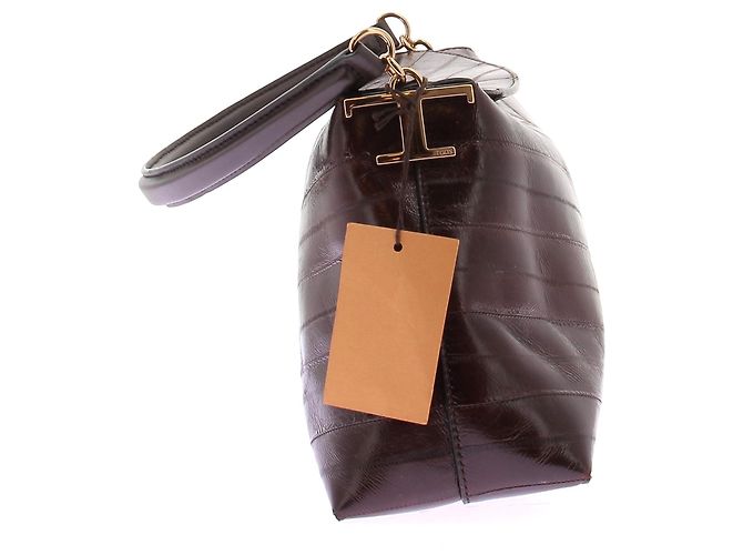 Tod's Borsa in croco marrone embossata - vista 3