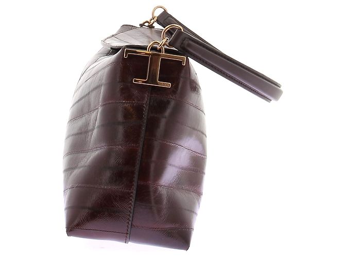 Tod's Borsa in croco marrone embossata - vista 4