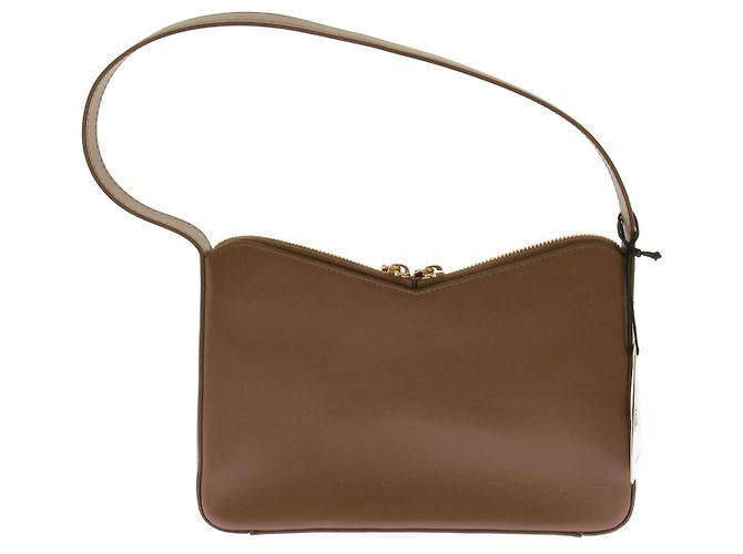 Borsa Mansur Gavriel in pelle marrone con strisce - vista 2