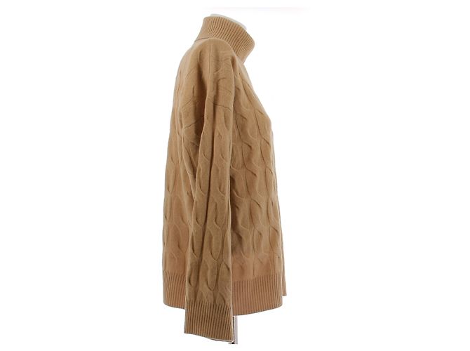 Tommy Hilfiger Rollkragenpullover aus camel-farbenem, gedrehtem Strick aus Wolle Braun - Ansicht 3