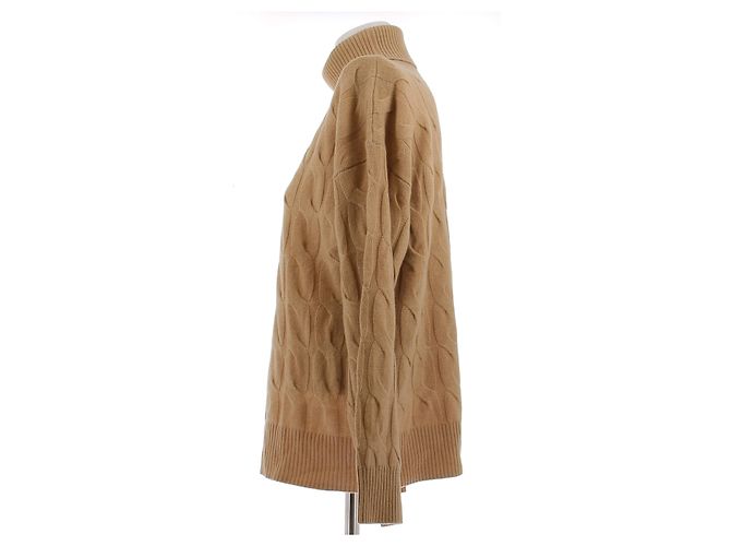 Tommy Hilfiger Rollkragenpullover aus camel-farbenem, gedrehtem Strick aus Wolle Braun - Ansicht 4